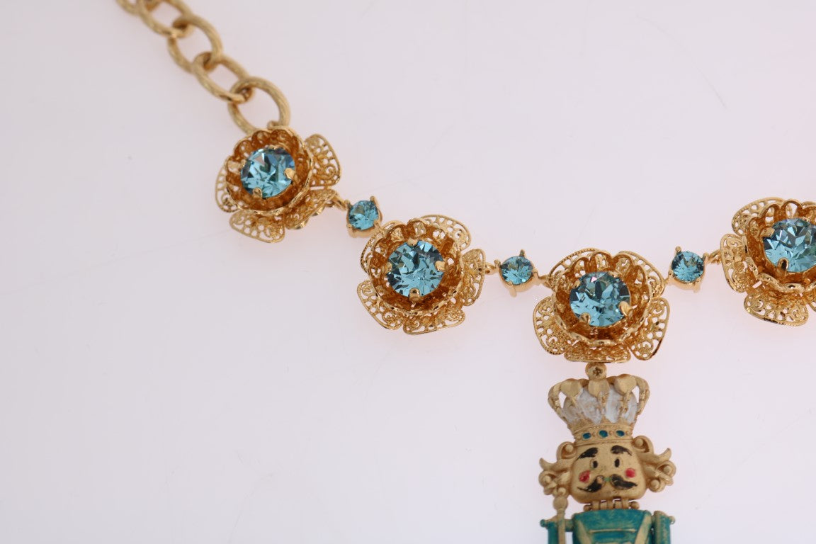 Dolce &amp; Gabbana Elegant Statement Necklace with Gold Crystal