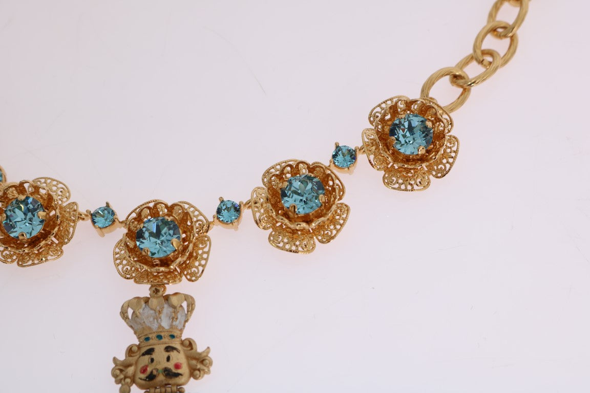 Dolce &amp; Gabbana Elegant Statement Necklace with Gold Crystal