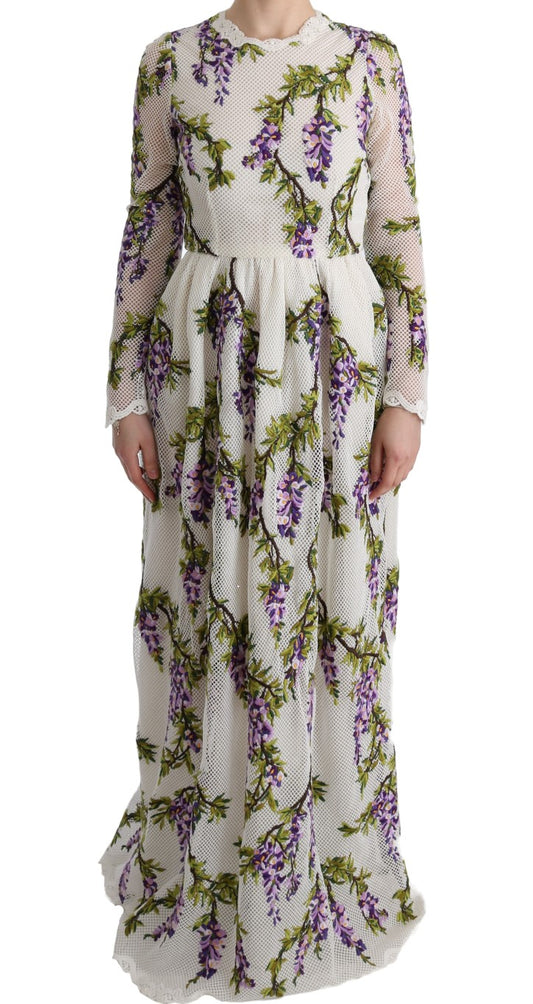 Dolce &amp; Gabbana Elegant Maxi A-line Dress with Long Sleeves