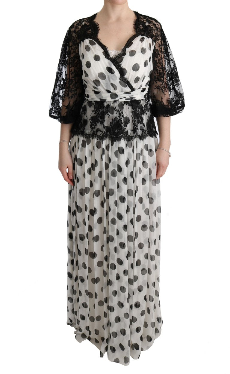 Dolce &amp; Gabbana Elegant polka dot floor-length dress