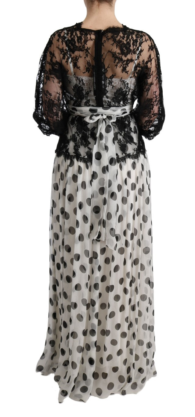 Dolce &amp; Gabbana Elegant polka dot floor-length dress