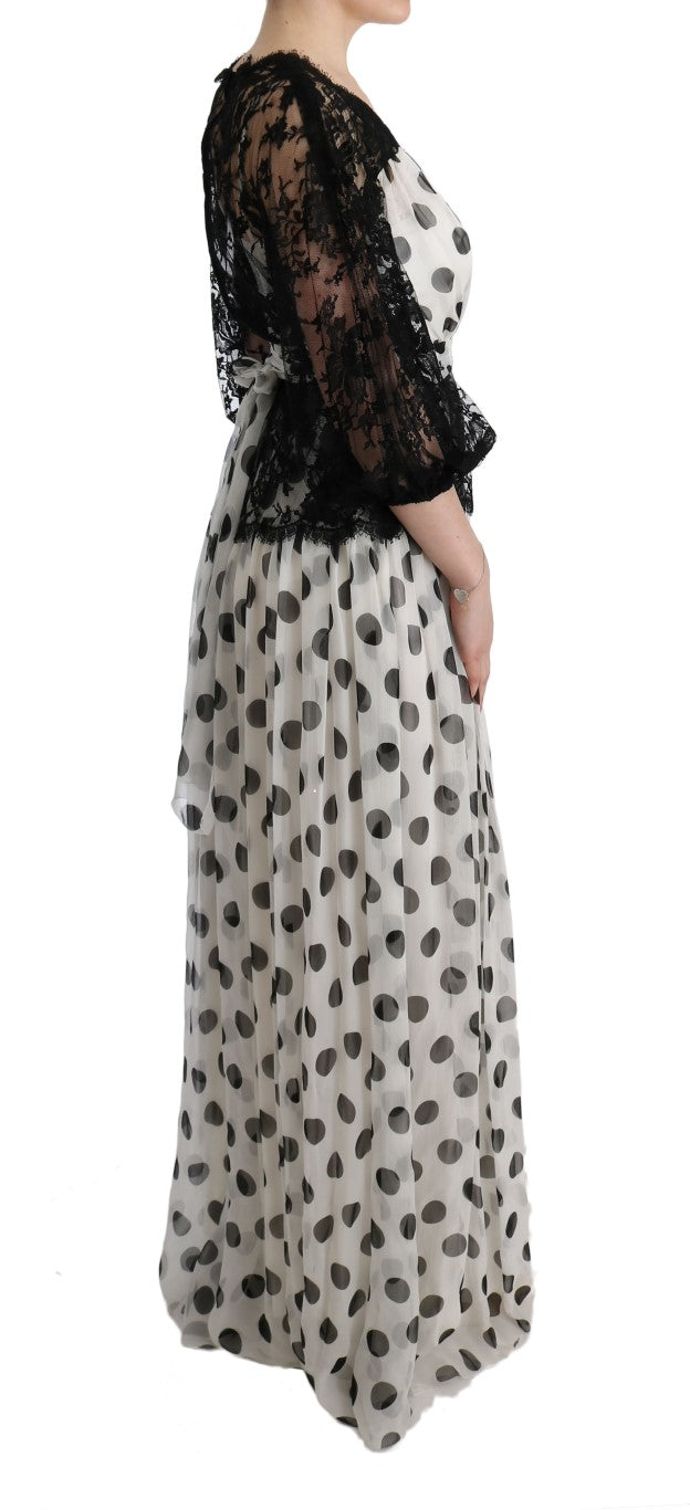 Dolce &amp; Gabbana Elegant polka dot floor-length dress