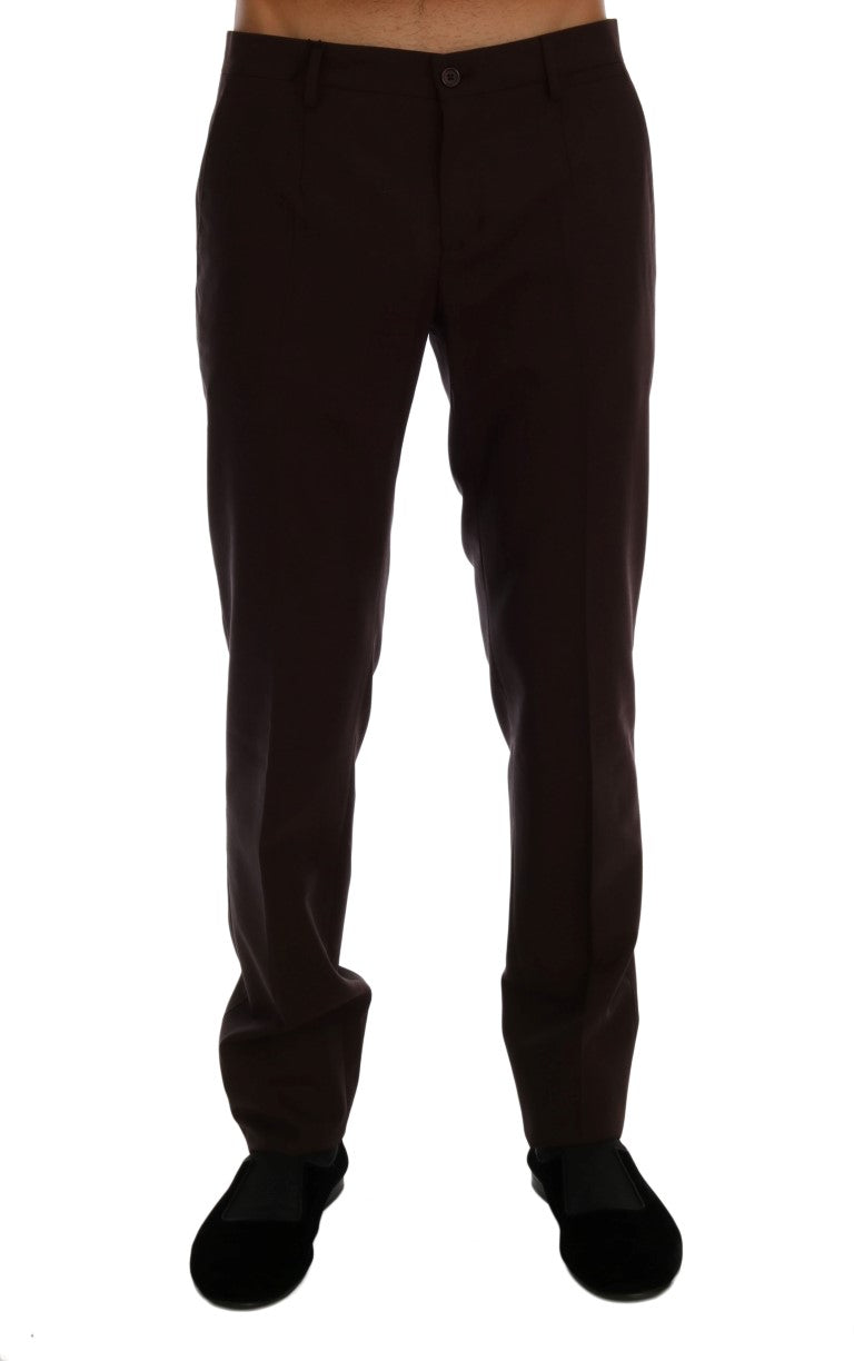 Dolce & Gabbana Elegante Slim Fit Formal Hose in Lila