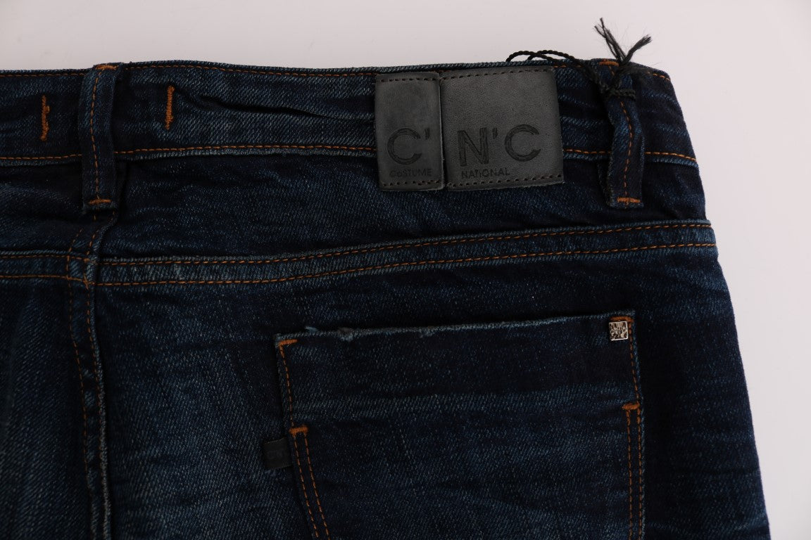 Costume National Elegant blue regular fit jeans made of cotton