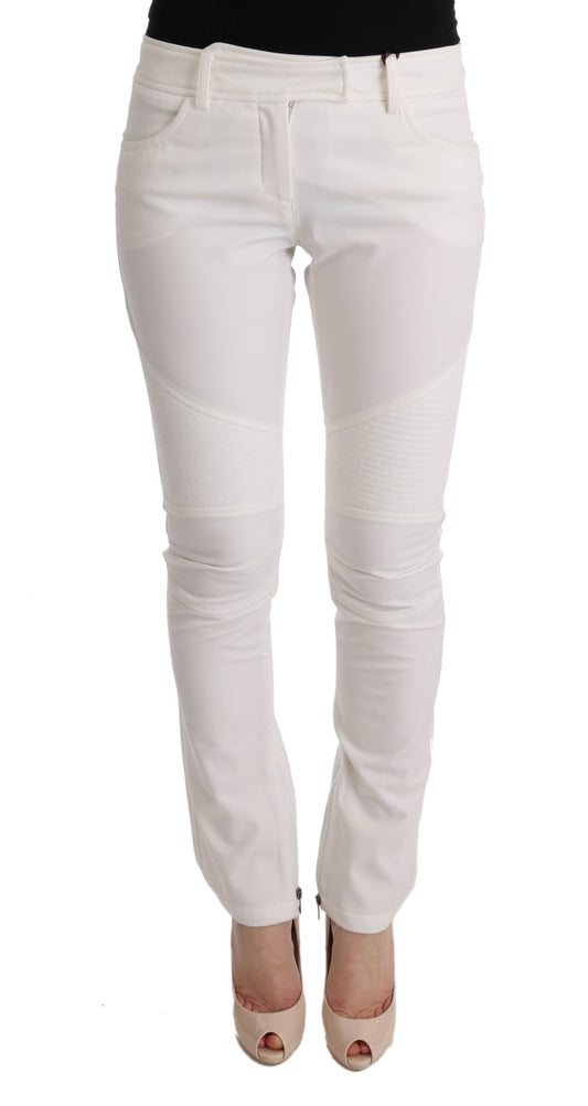 Ermanno Scervino Chic white slim fit trousers made of cotton