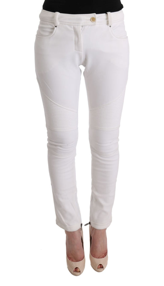 Ermanno Scervino Chic white slim fit trousers made of cotton