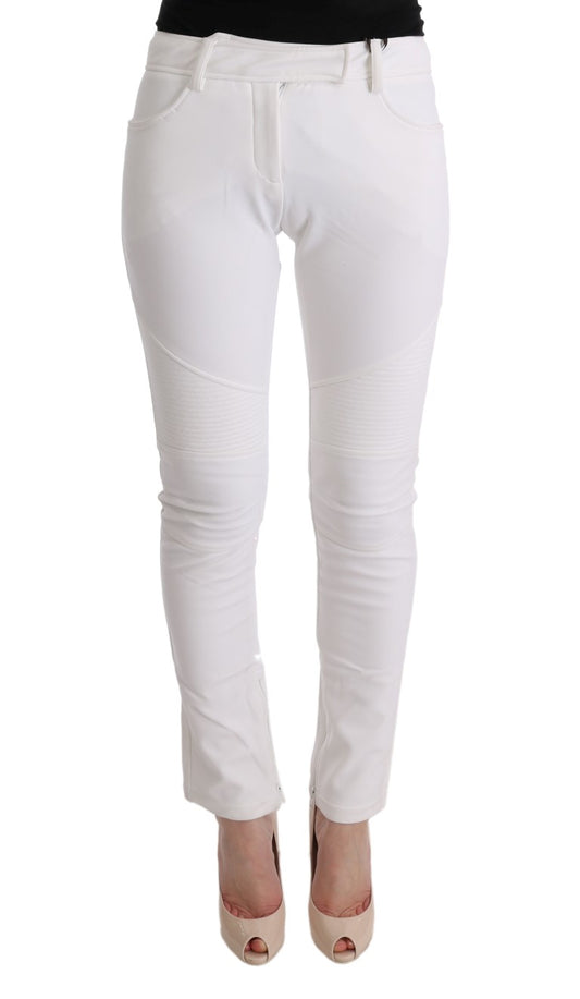 Ermanno Scervino Chic white slim fit trousers made of cotton