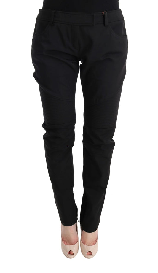 Ermanno Scervino Slim cotton trousers in black