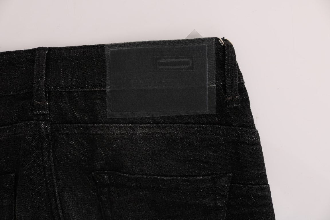 Eight chic slim fit jeans made of black cotton