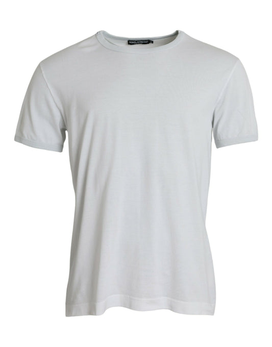 Dolce &amp; Gabbana White cotton round neck short sleeve t-shirt