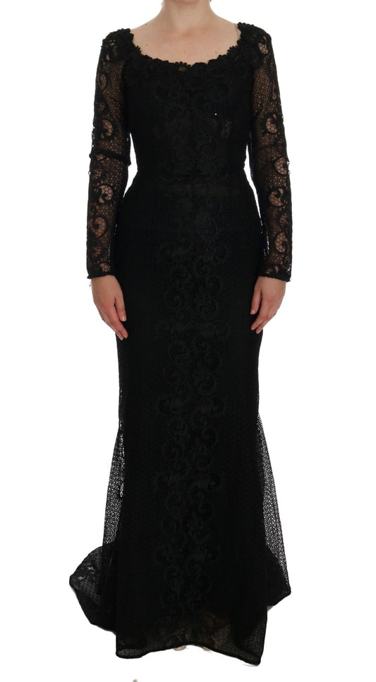 Dolce &amp; Gabbana Elegant black sheath dress in full length