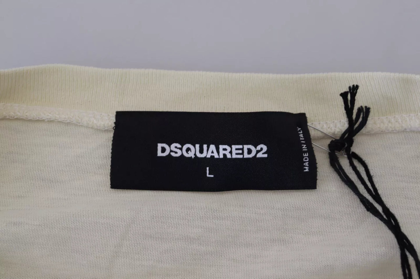 Dsquared² Beige puuvilla-pellava pitkähihainen villapaita