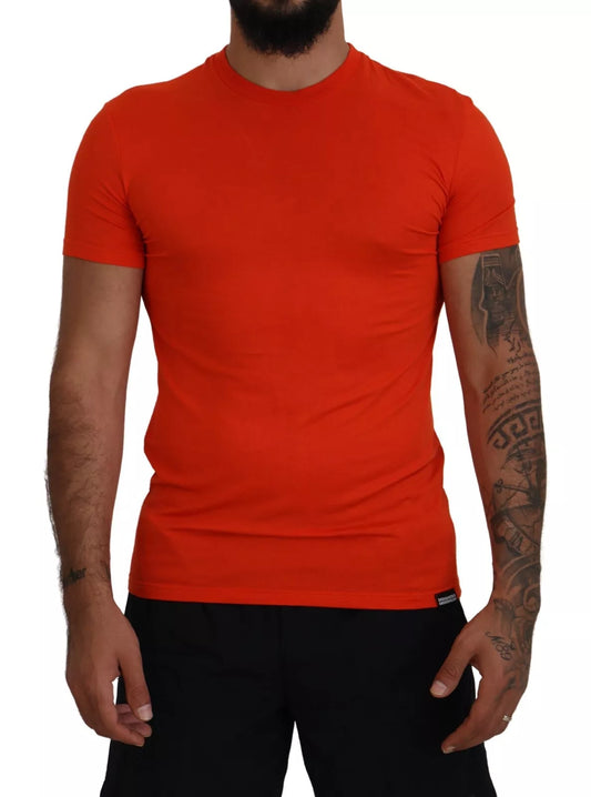 Dsquared² Orange Modal-T-Shirt mit kurzen Ärmeln und Rundhalsausschnitt