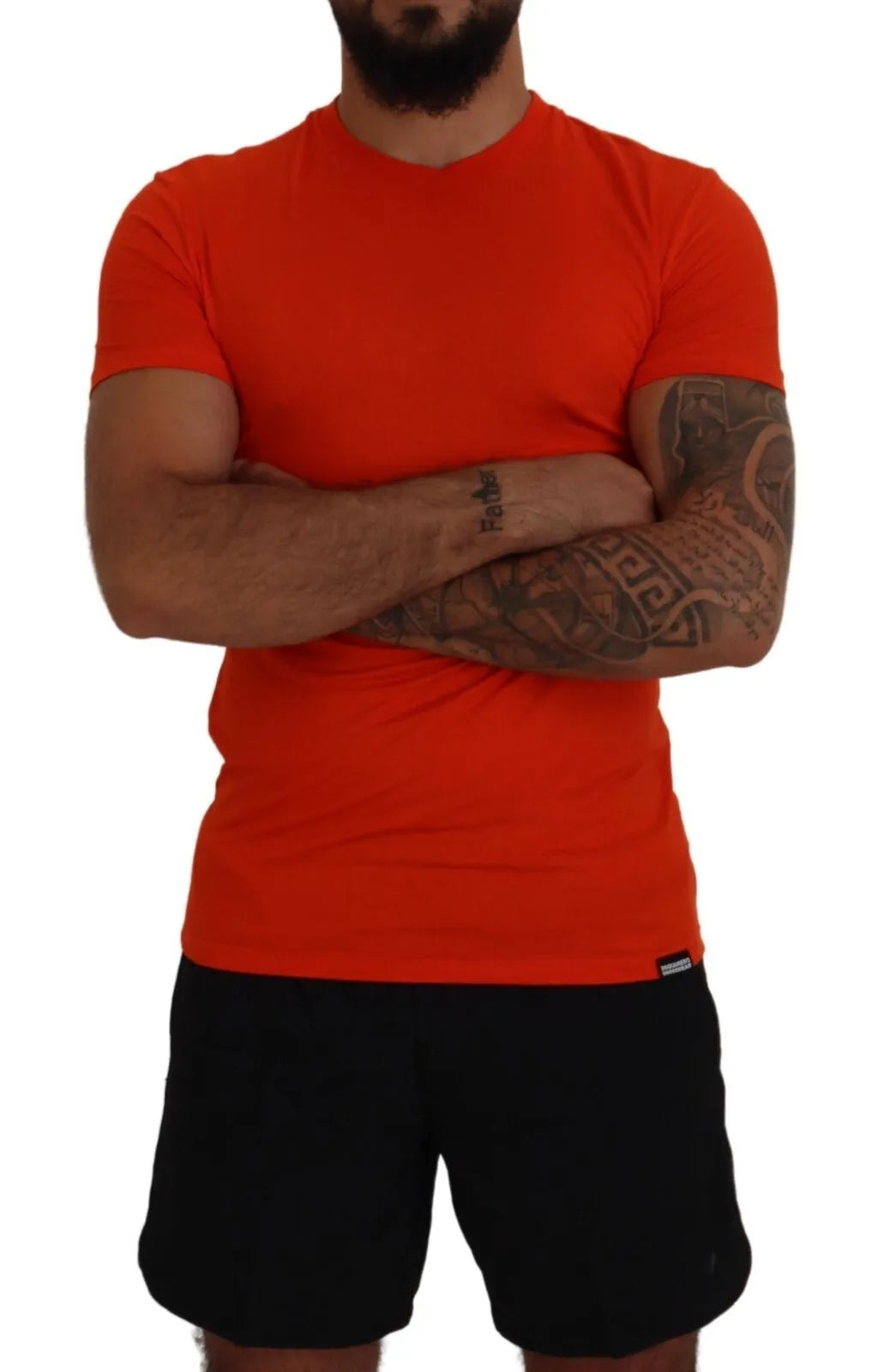 Dsquared² Orange Modal Short Sleeve Crew Neck T-Shirt