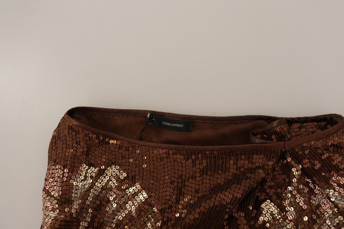 Dsquared² Brown Leaf Sequin Shift yhden olkapituinen mekko