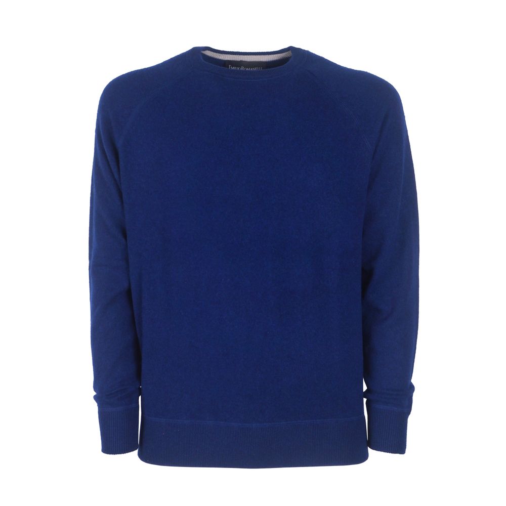 Emilio Romanelli laivastonsininen cashmere Crew Neck -neule - Slim Fit