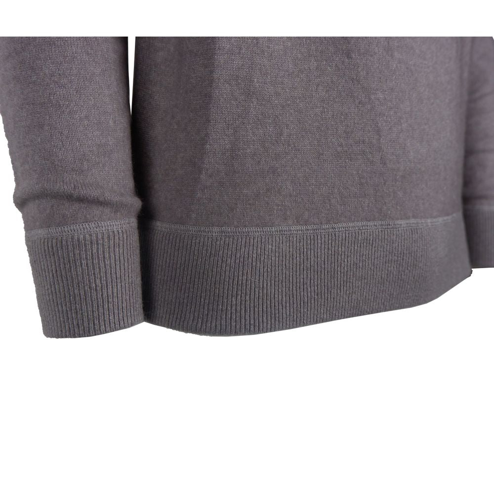 Emilio Romanelli Elegant Grey Cashmere Crew Neck -neulepusero