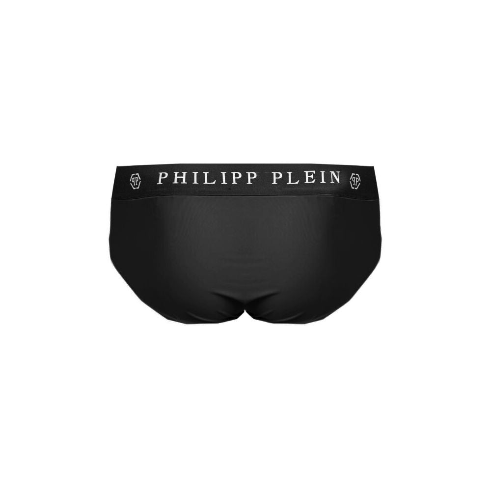 Philipp Plein musta polyamidi miesten uimahousut