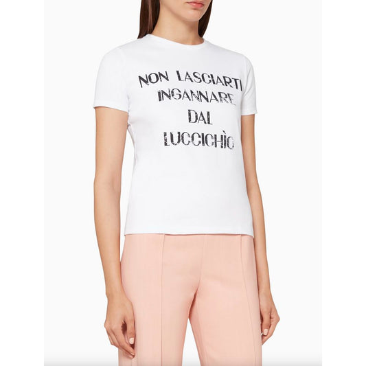 Elisabetta Franchi Sparkling Rhinestone Detail Classic Tee