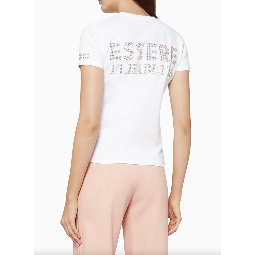 Elisabetta Franchi Sparkling Rhinestone Detail Classic Tee