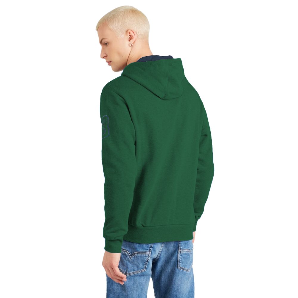 La Martina Elegantes grünes Sweatshirt aus Baumwolle mit Kapuze