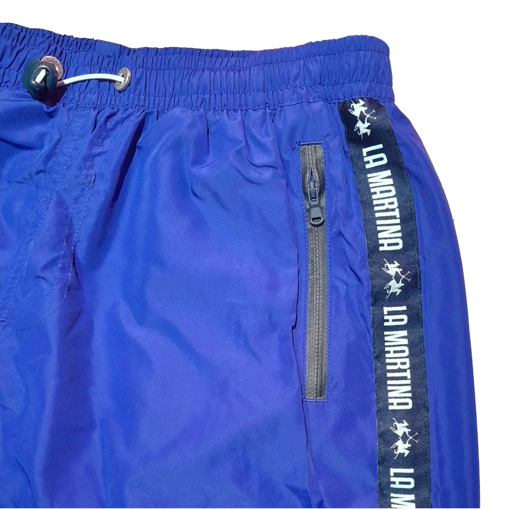 La Martina Blaue Polyester-Badehose für Männer