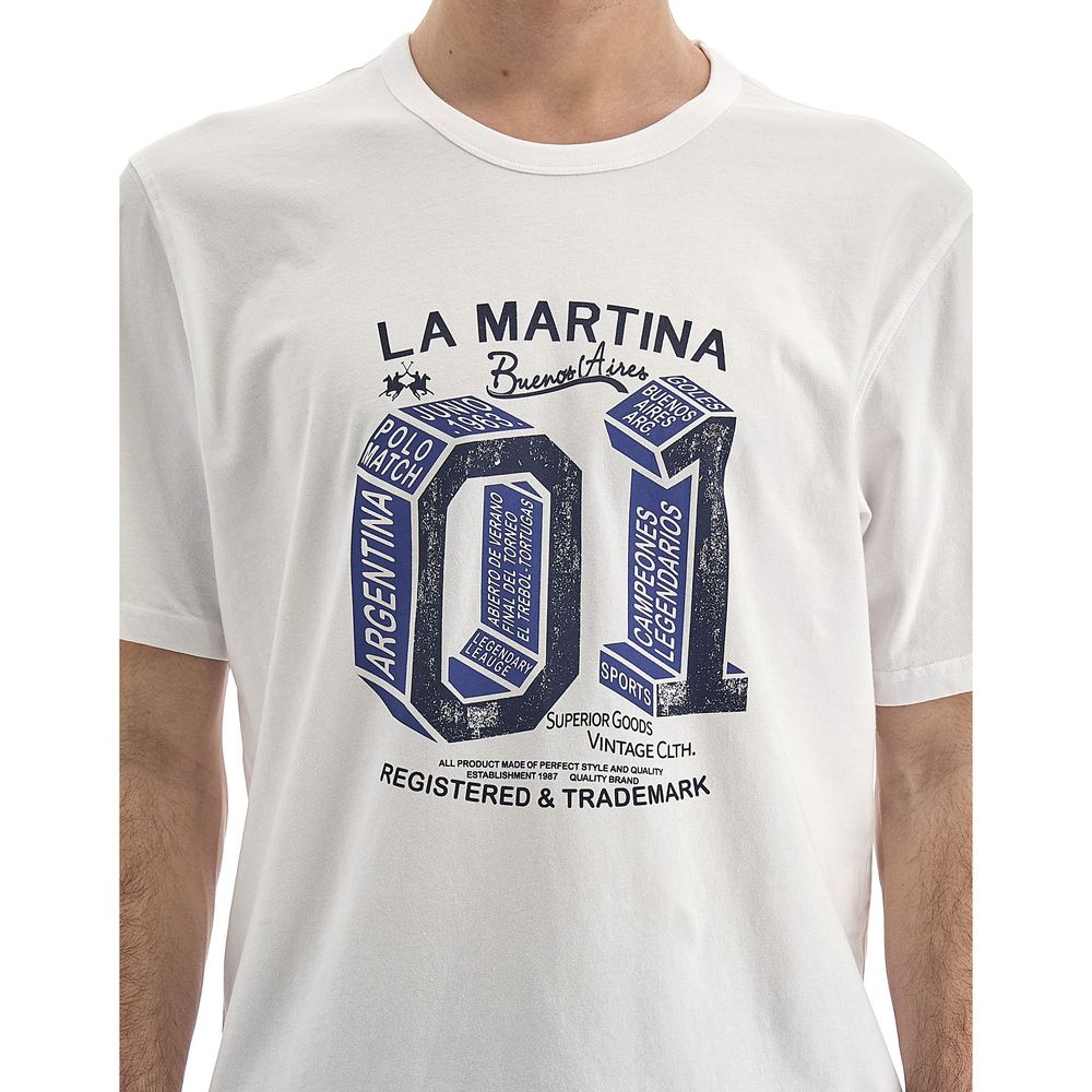 La Martina T-Shirt aus weißer Baumwolle