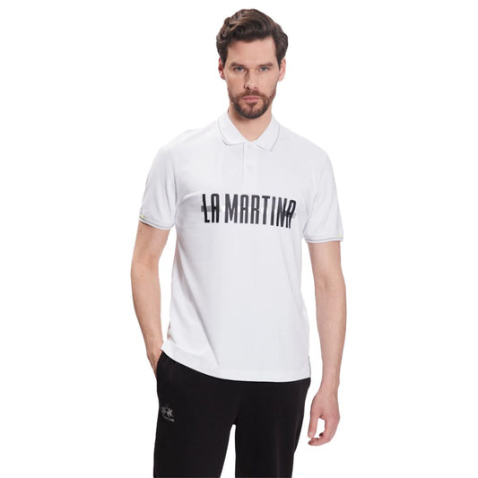 La Martina Weißes Baumwoll-Poloshirt