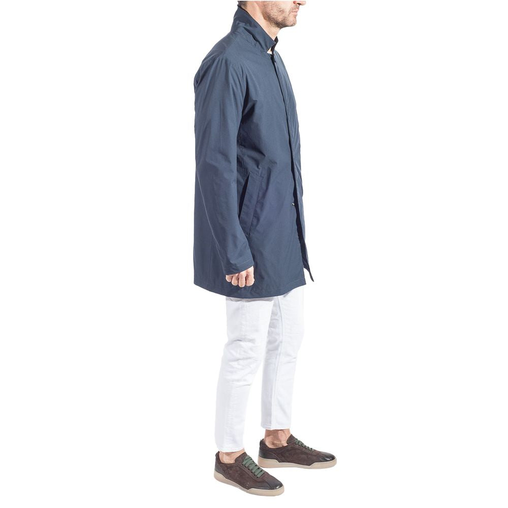 People Of Shibuya Blauer Polyester Herren Trenchcoat