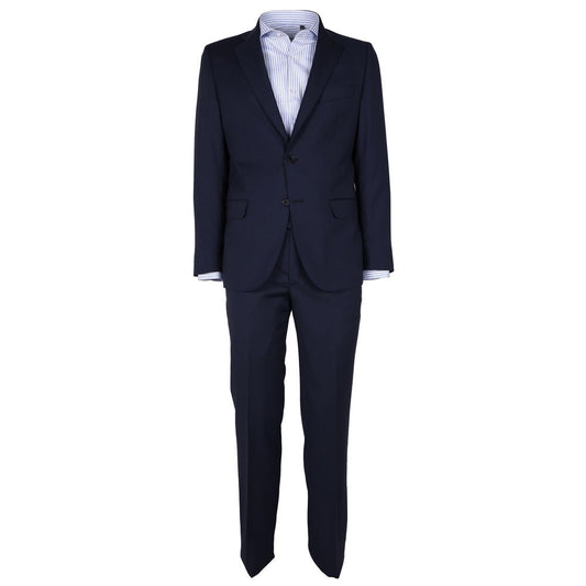 Made in Italy men's suit made of blue wool