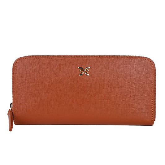 Ungaro Elegant leather wallet with zipper and logo detail