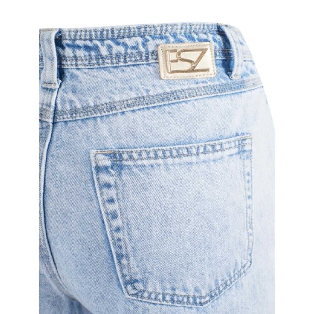 Yes Zee Light Blue Cotton High Waisted Jeans for Women