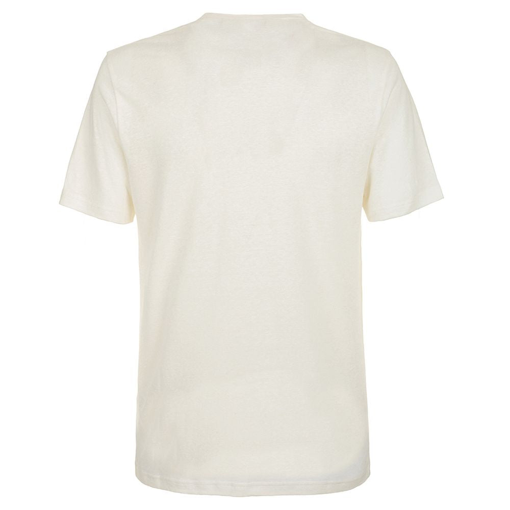 Fred Mello Elegant T-shirt made of white linen-cotton blend