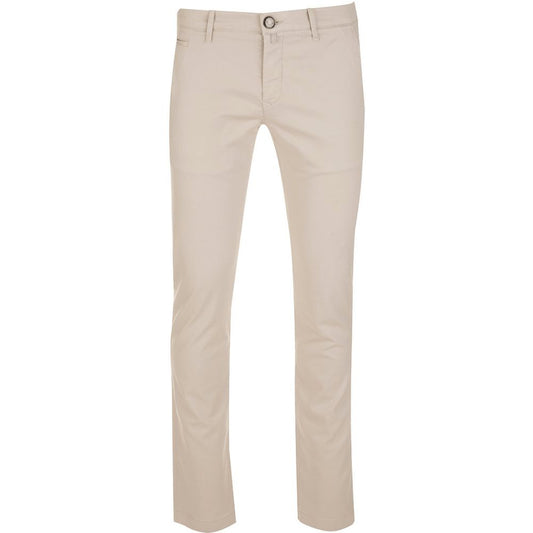 Jacob Cohen Smooth Cotton Chino Pants in Beige