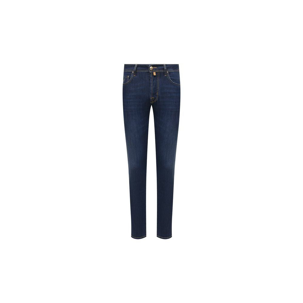 Jacob Cohen Sophisticated dark blue denim jeans with slim fit