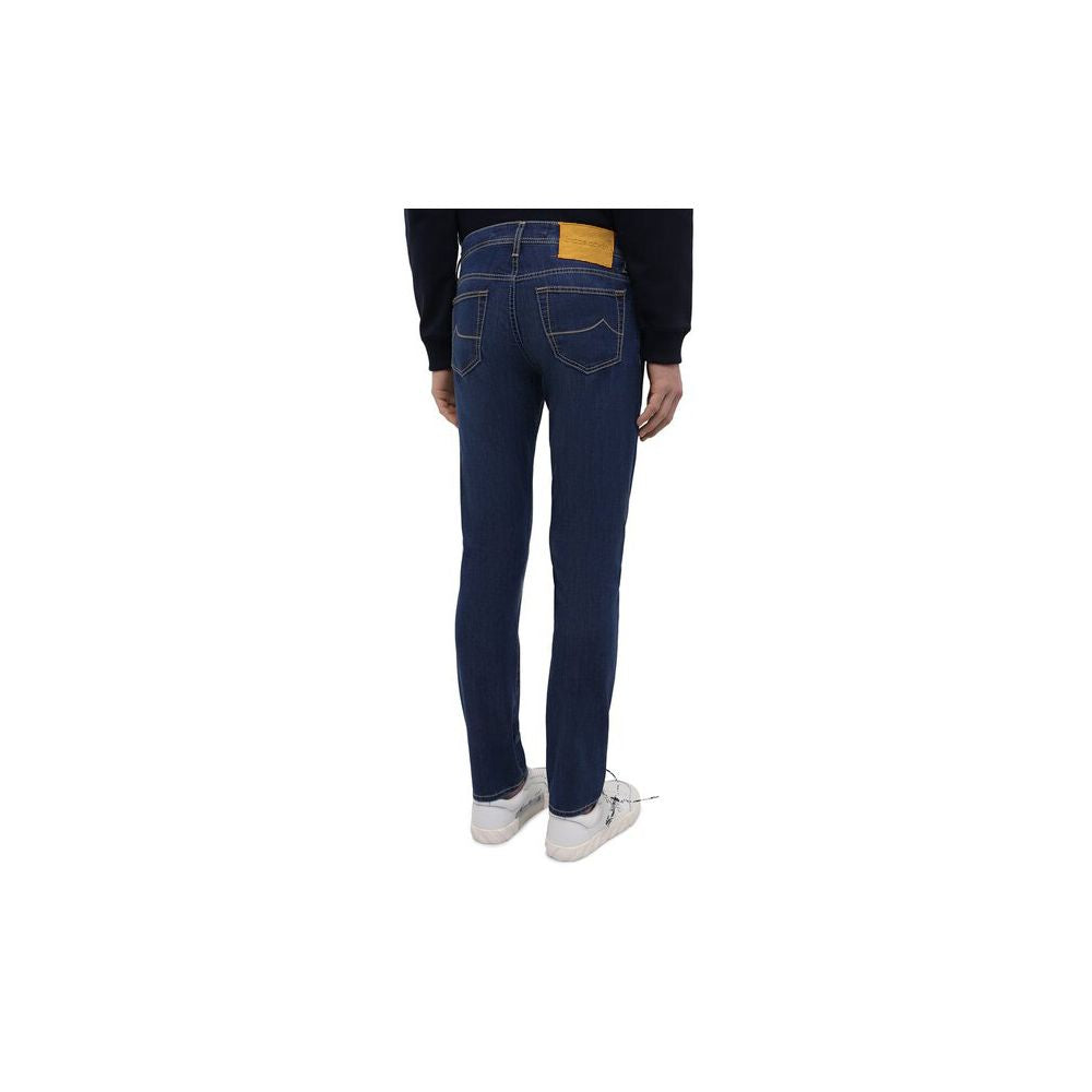 Jacob Cohen Sophisticated dark blue denim jeans with slim fit