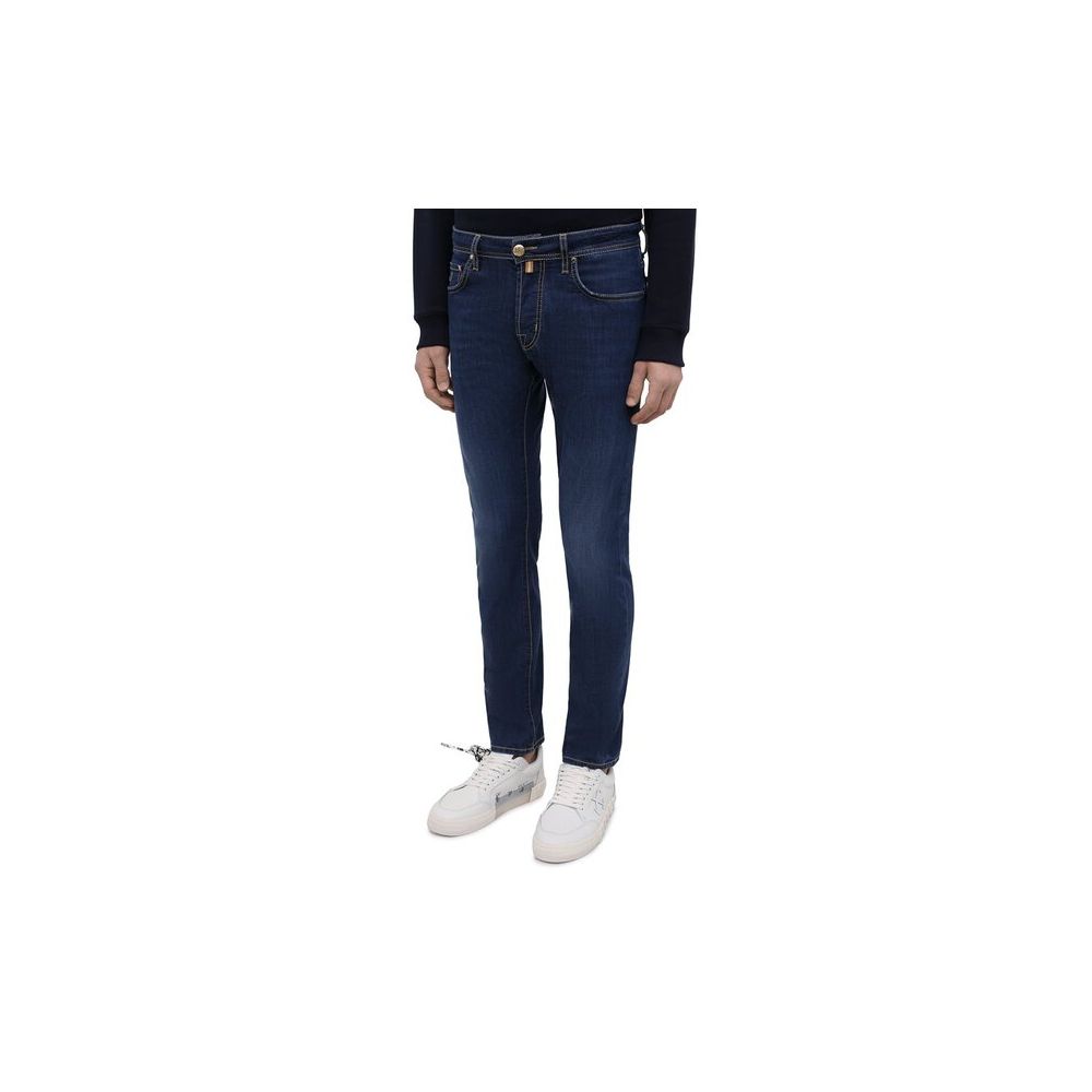 Jacob Cohen Sophisticated dark blue denim jeans with slim fit