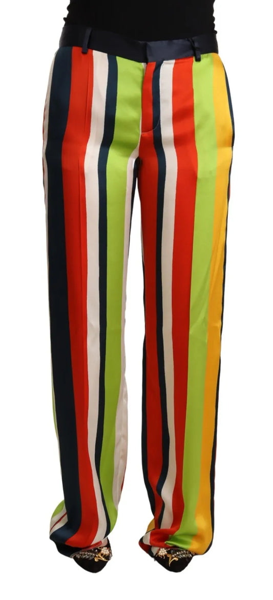 Dsquared² Mehrfarbig gestreifte Mid Waist Straight Pants