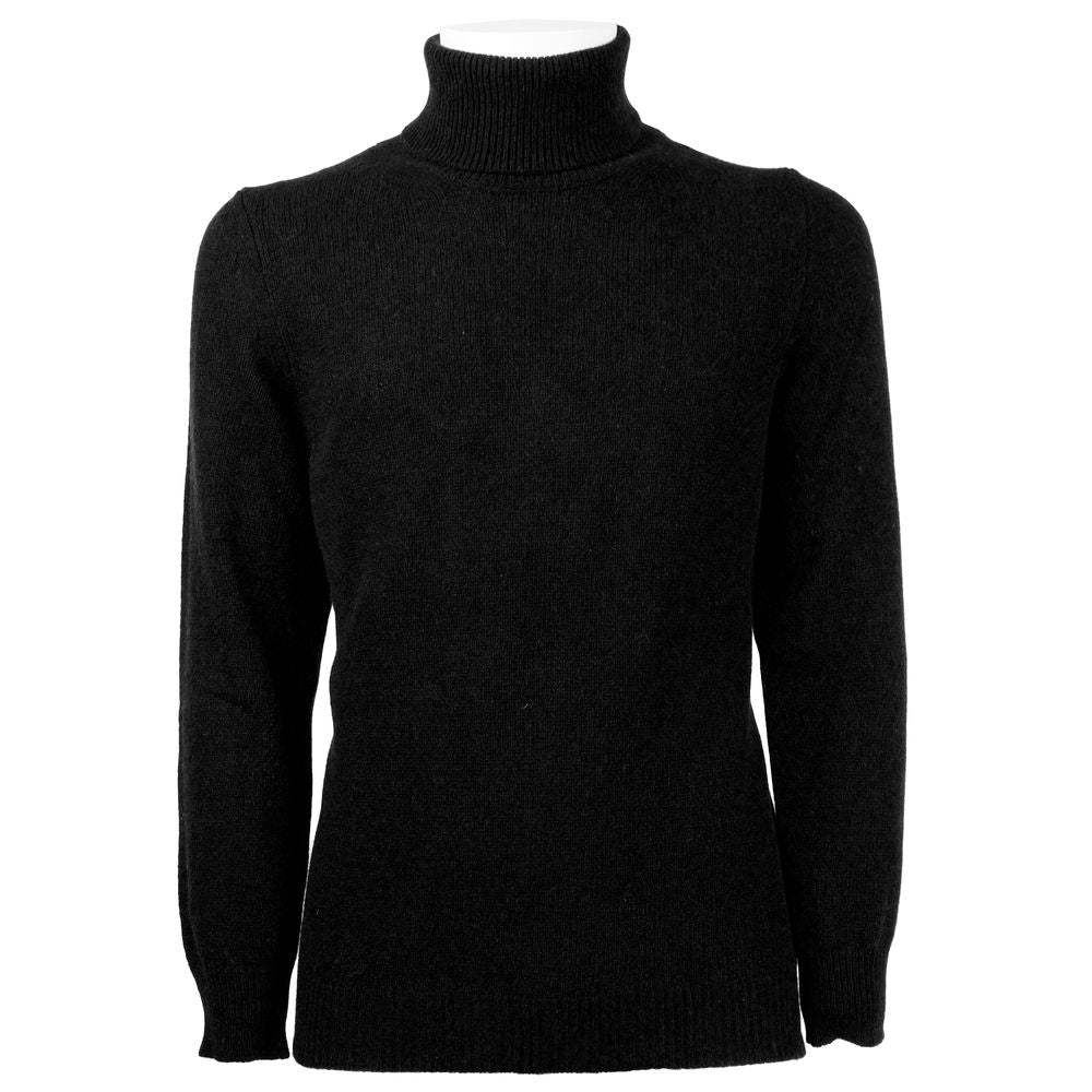 Emilio Romanelli Musta Cashmere Turtleneck Miesten villapaita