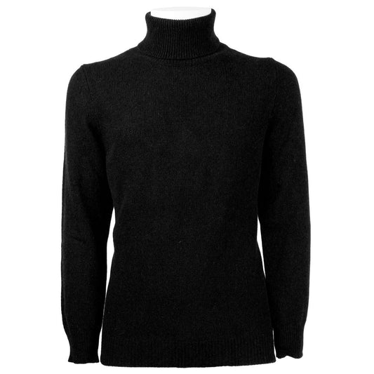 Emilio Romanelli Black Cashmere Turtleneck Sweater for Men