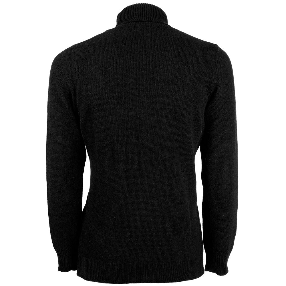 Emilio Romanelli Musta Cashmere Turtleneck Miesten villapaita