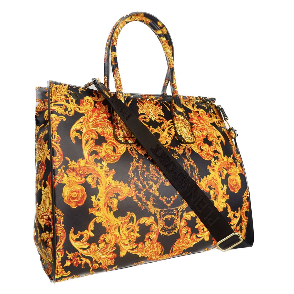 Plein Sport Iconic Gold Detail Black Shopping Bag