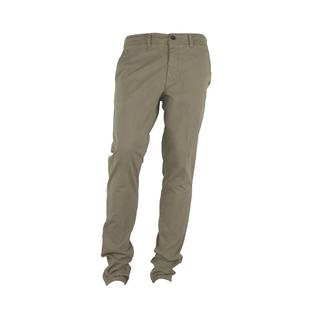 Made in Italy Refined beige winter trousers - stretch cotton blend