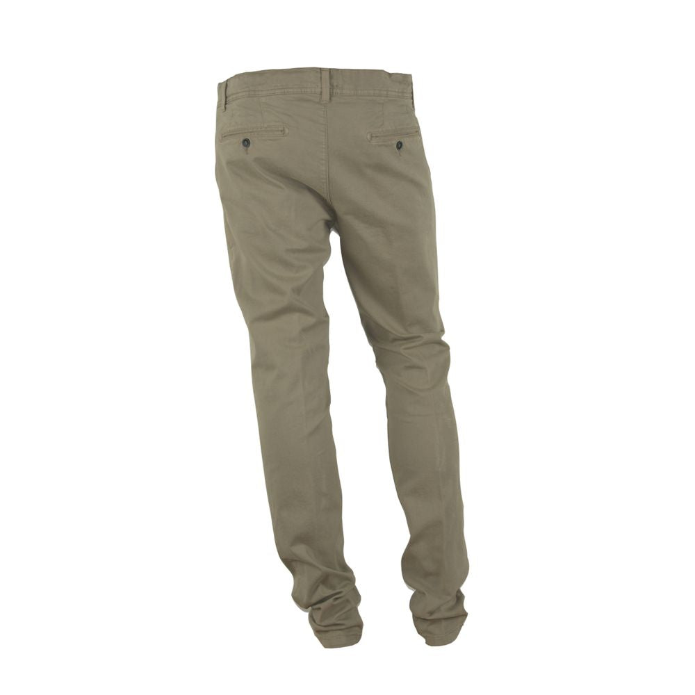 Made in Italy Refined beige winter trousers - stretch cotton blend