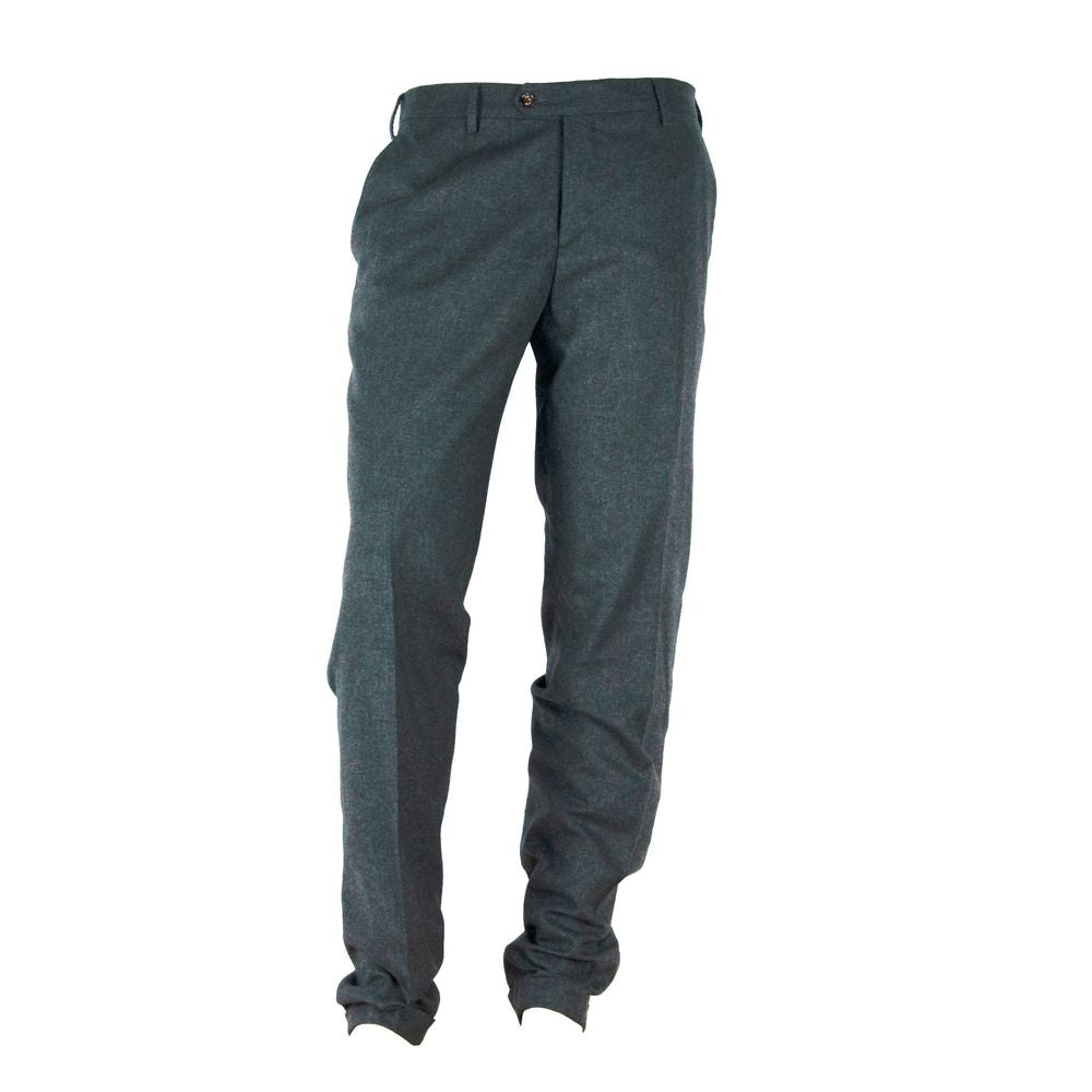 Made in Italy Elegant grey winter trousers made of cotton blend