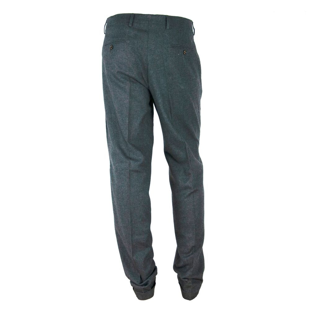 Made in Italy Elegant grey winter trousers made of cotton blend