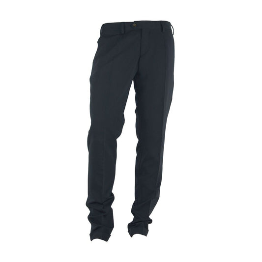 Made in Italy Elegant black trousers made of polyester blend