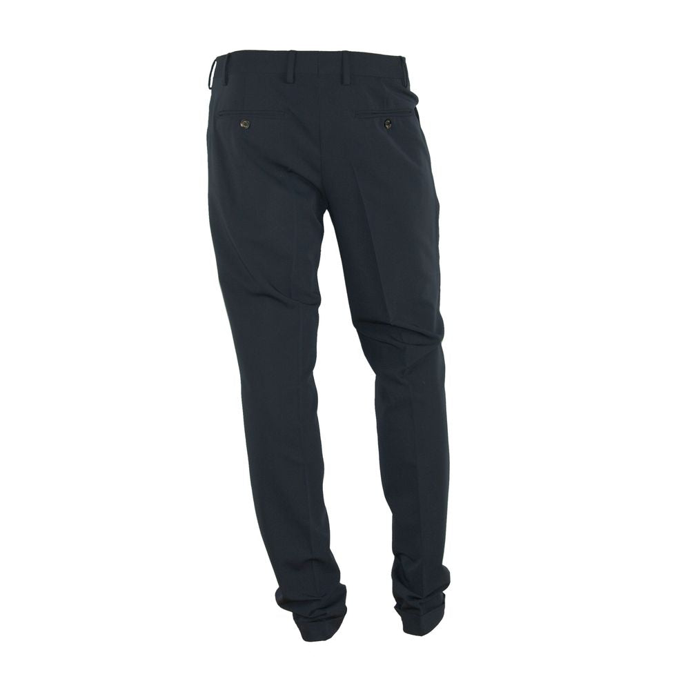 Made in Italy Elegant black trousers made of polyester blend