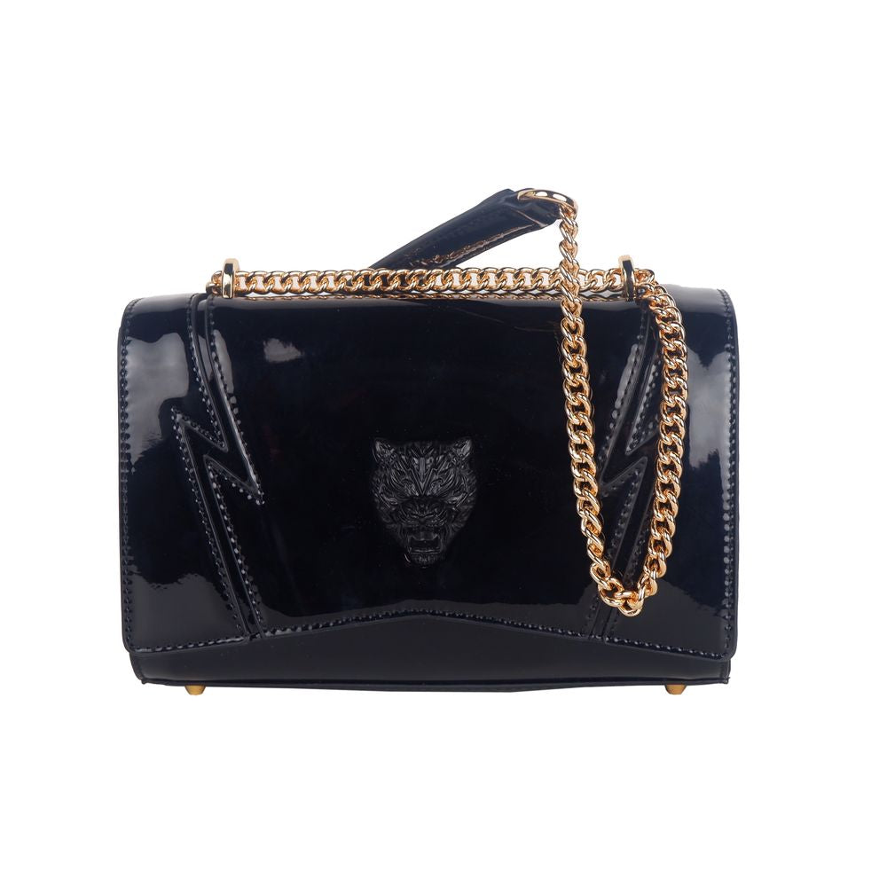 Plein Sport Elegant chain shoulder bag with lacquer effect