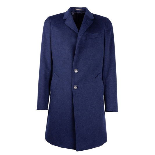 Made in Italy Blaue Wolle Männer Jacke